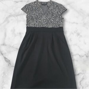 Black and White Zebra Print Cap Sleeve Dress